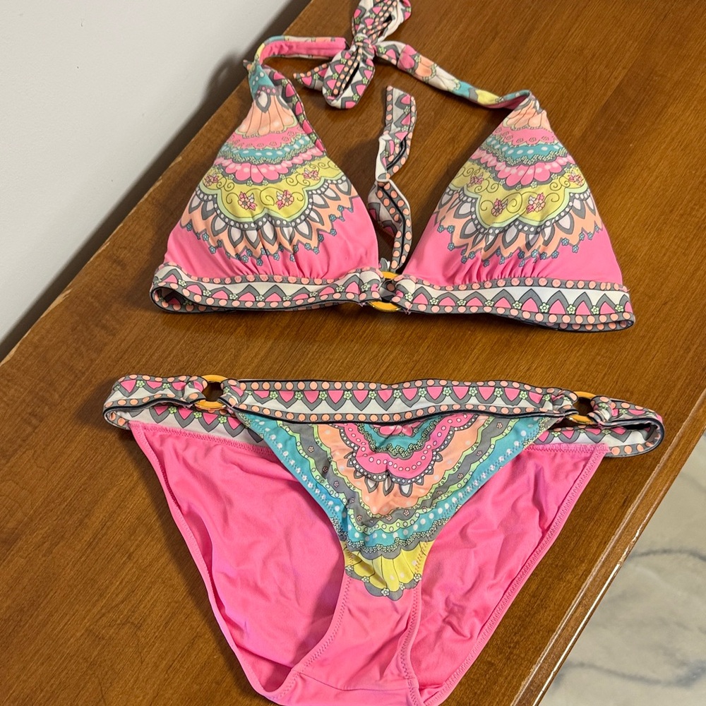 Victoria's Secret Pink Multicolor Halter Bikini